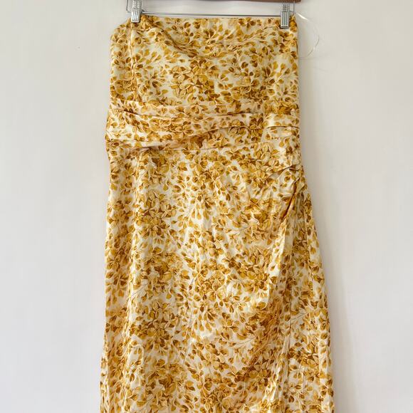 Reformation Womens Barrow Silk Maxi Dress Goldfinch Yellow Size 12 NWT - Picture 6 of 11